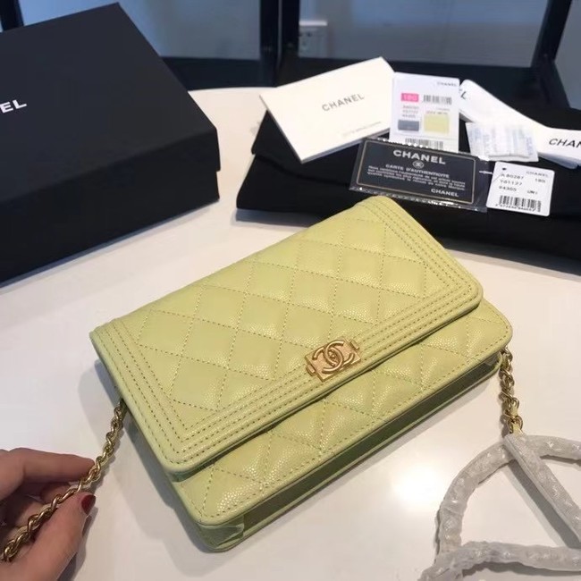 BOY CHANEL Original Wallet on Chain A80287 lemon