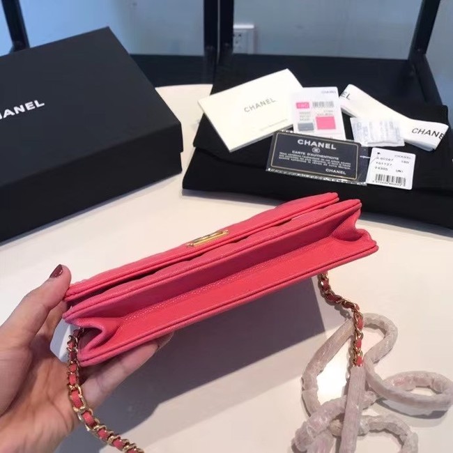 BOY CHANEL Original Wallet on Chain A80287 rose