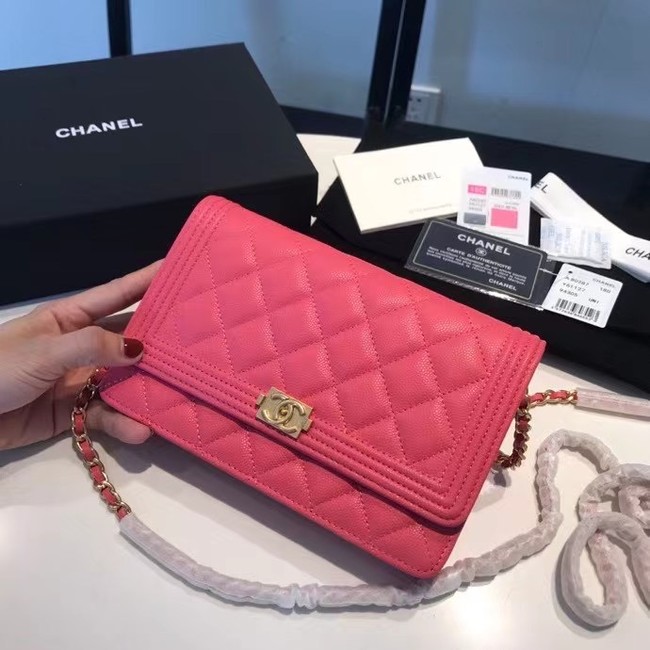 BOY CHANEL Original Wallet on Chain A80287 rose