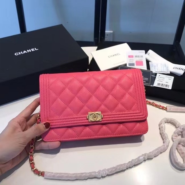 BOY CHANEL Original Wallet on Chain A80287 rose