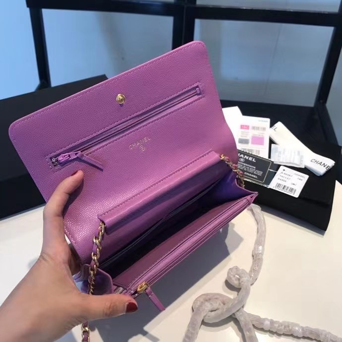 BOY CHANEL Original Wallet on Chain A80287 violet