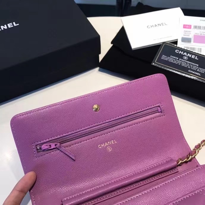 BOY CHANEL Original Wallet on Chain A80287 violet