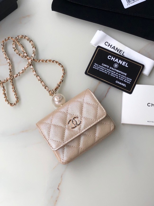 Chanel flap coin purse with chain AP2119 gold