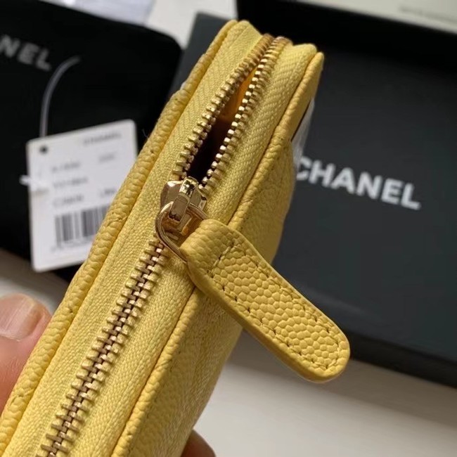 Chanel card holder Calfskin AP1650 yellow