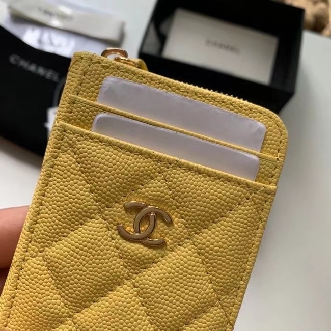 Chanel card holder Calfskin AP1650 yellow