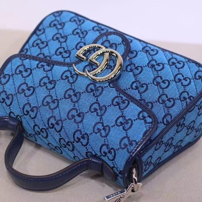 Gucci GG Marmont Multicolor mini top handle bag 583571 blue