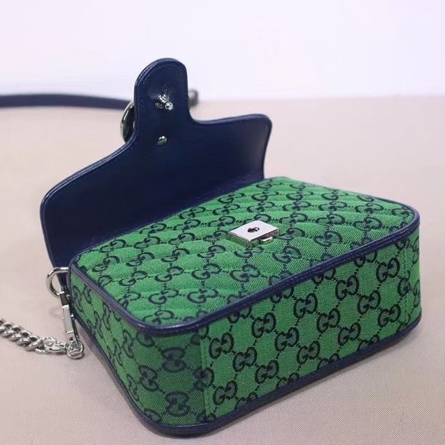 Gucci GG Marmont Multicolor mini top handle bag 583571 green