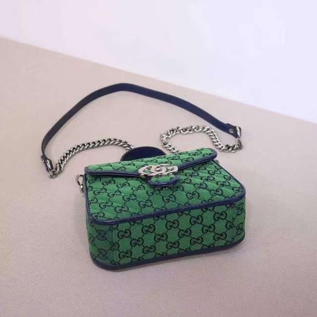 Gucci GG Marmont Multicolor mini top handle bag 583571 green