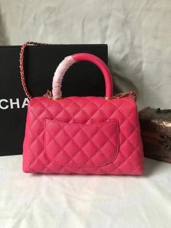 Chanel flap bag with top handle A92990 Rose