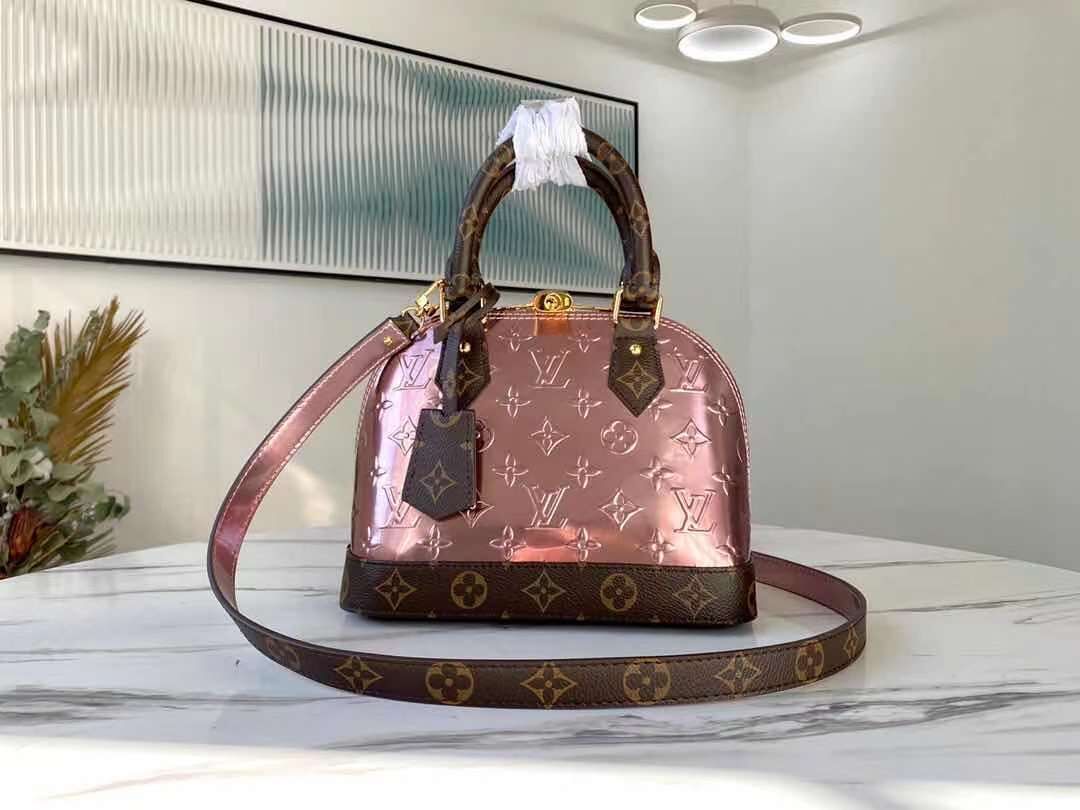 Louis Vuitton Monogram Vernis Alma BB Tote Bag M91606 Rose