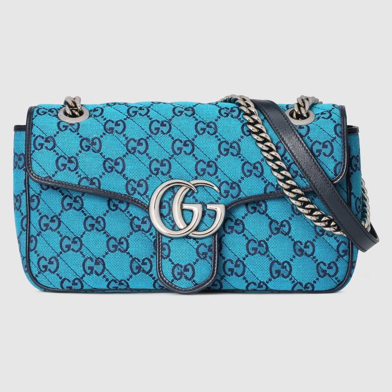 Gucci GG Marmont multicolor small shoulder bag 443497 blue