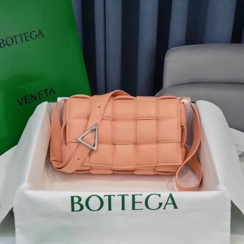 Bottega Veneta PADDED CASSETTE BAG suede 591970 Peachy