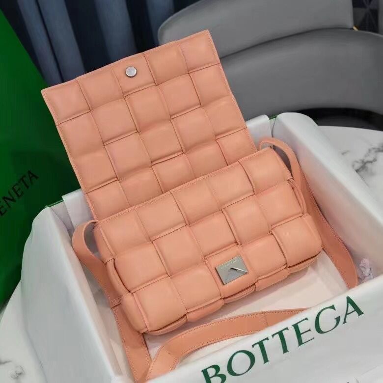 Bottega Veneta PADDED CASSETTE BAG suede 591970 Peachy