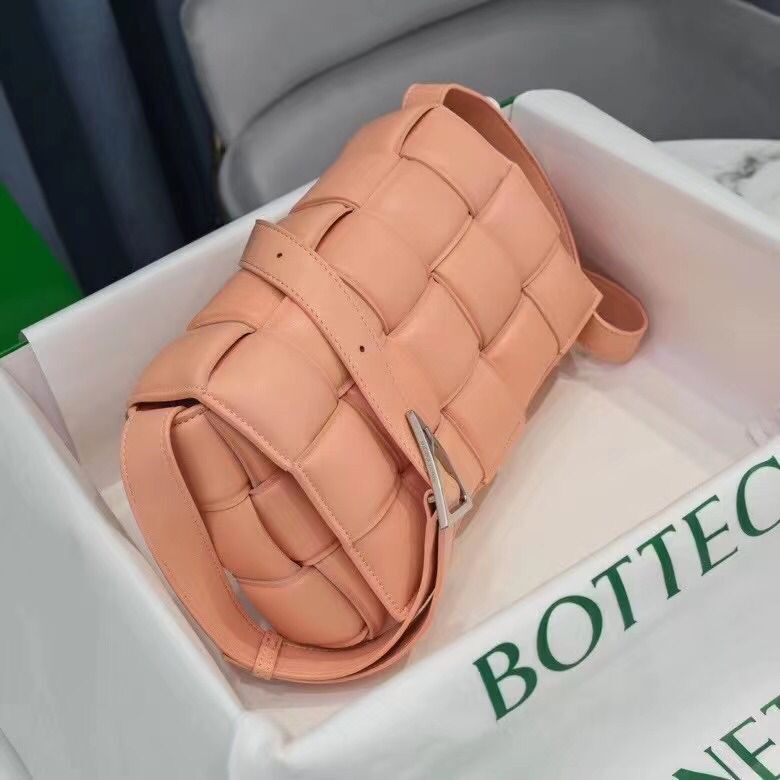 Bottega Veneta PADDED CASSETTE BAG suede 591970 Peachy