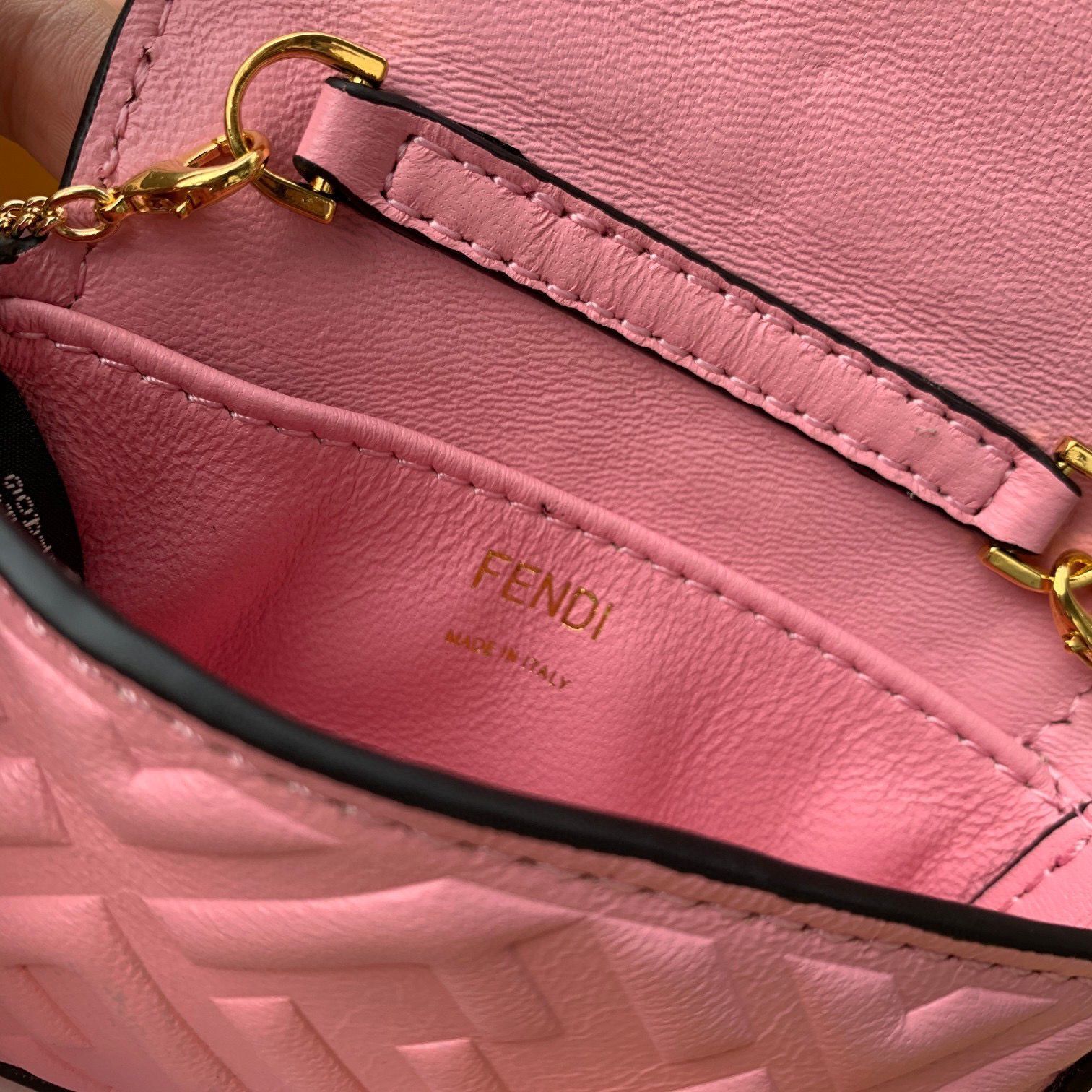 FENDI NANO BAGUETTE CHARM nappa leather 7AR844 Pink