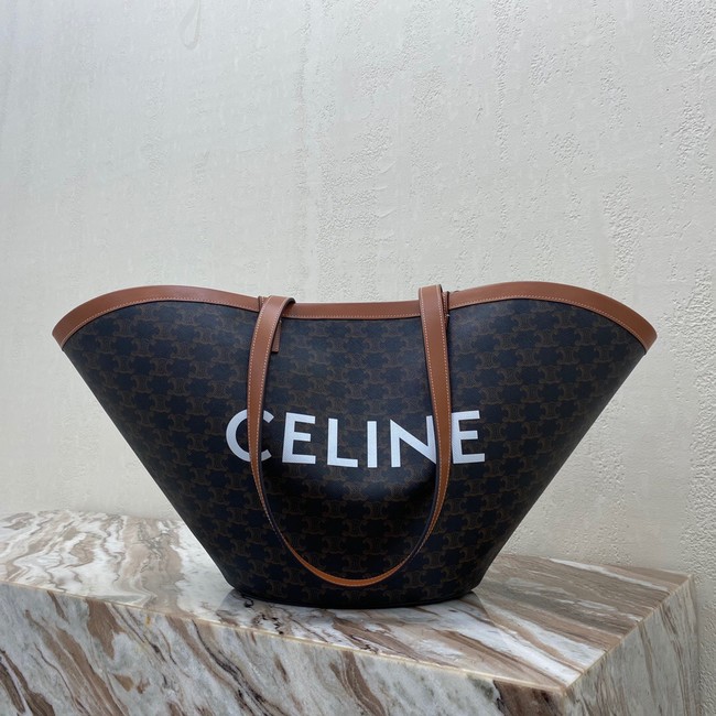 Celine MEDIUM COUFFIN BAG IN TRIOMPHE CANVAS CELINE PRINT 196262 black