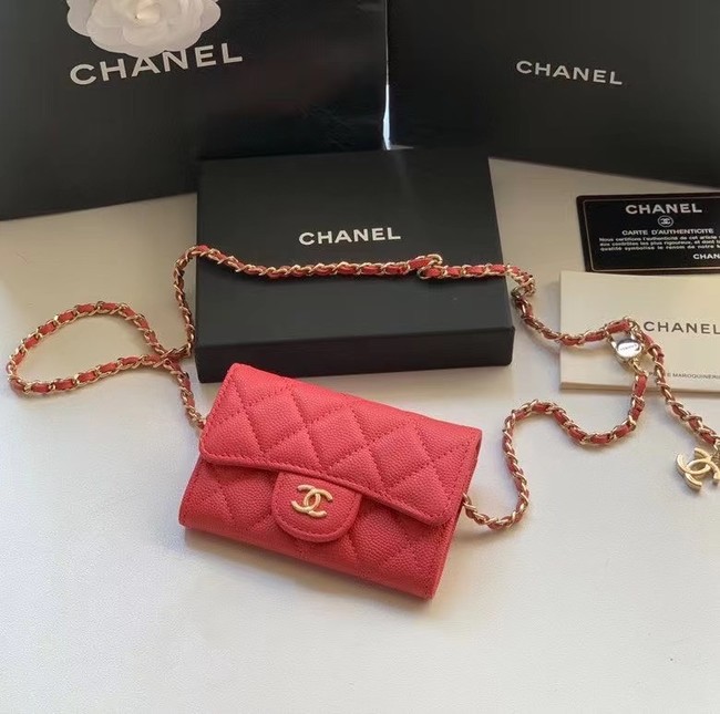 Chanel Original Grained Calfskin Pocket 81081 red