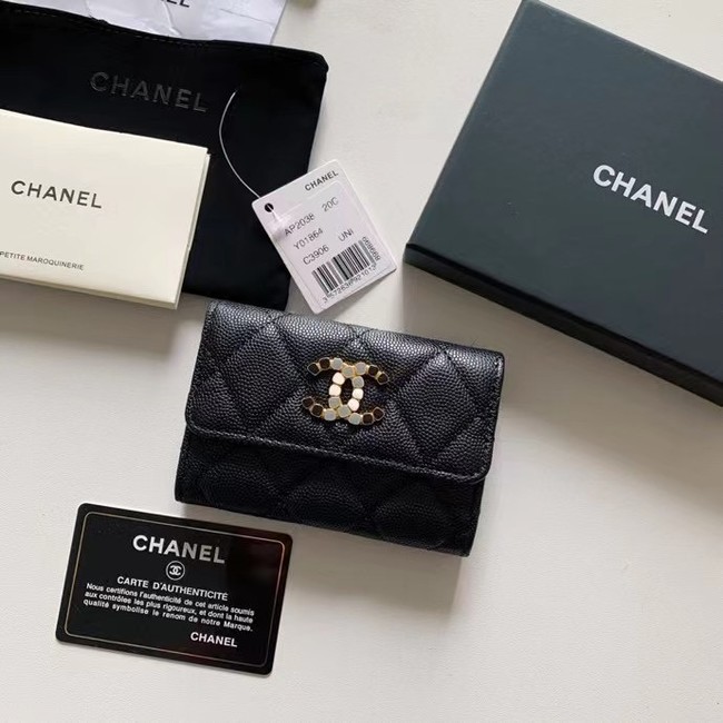 Chanel card holder Calfskin AP2038 black