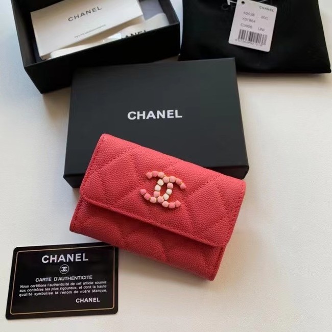 Chanel card holder Calfskin AP2038 red