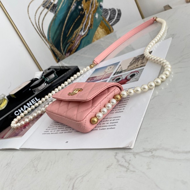 Chanel flap coin purse with chain 81085 pink