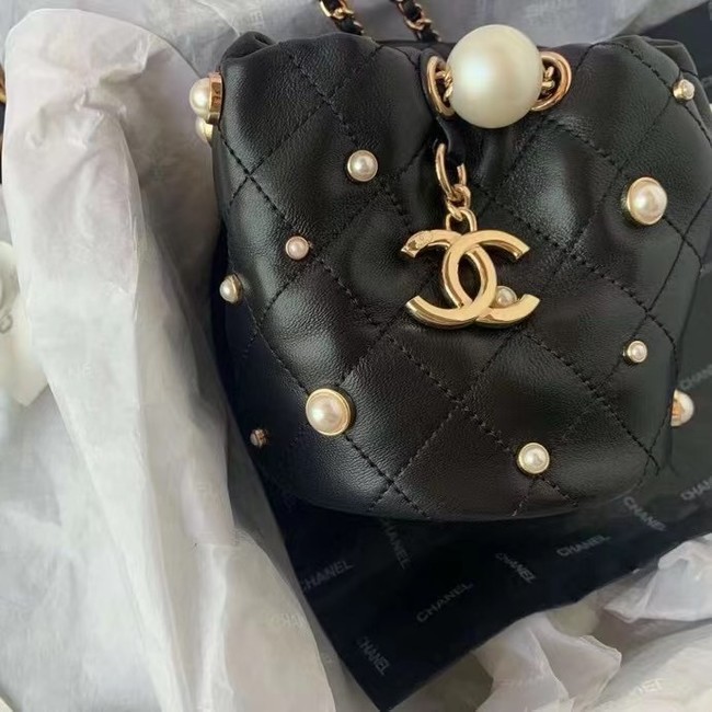 Chanel mini drawstring bag AS1077 black