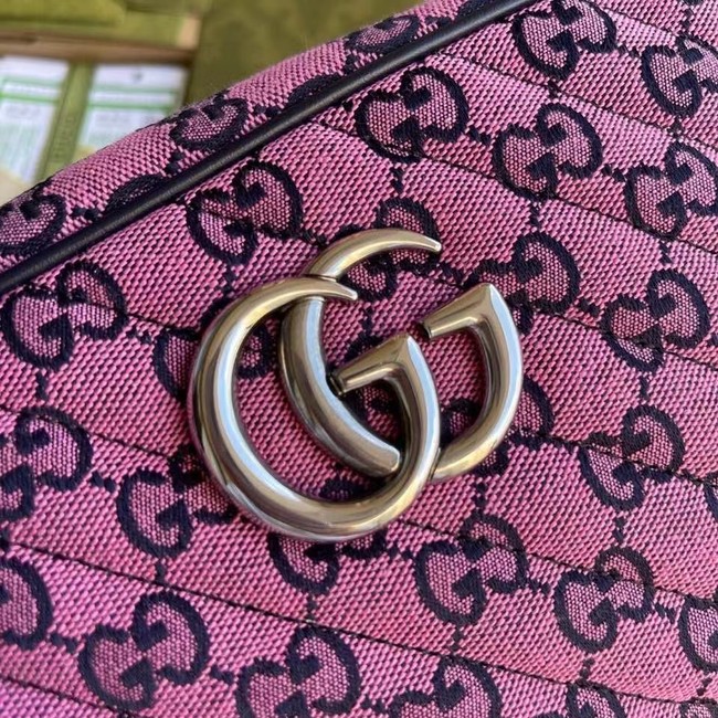 Gucci GG Marmont Multicolor small shoulder bag 447632 pink