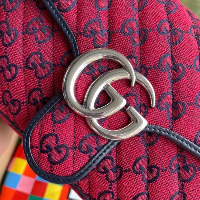 Gucci GG Marmont multicolor small shoulder bag 443497 red