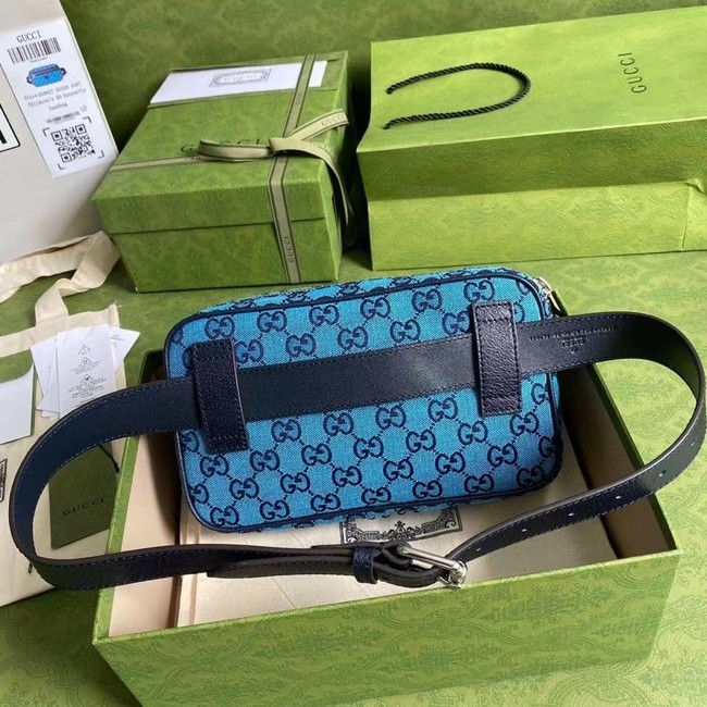 Gucci diagonal matelasse GG canvas Belt Bag 658657 blue