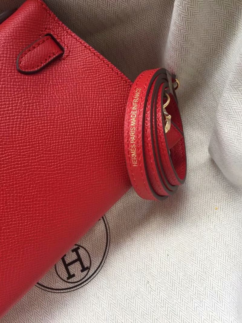 Hermes Kelly 19cm Shoulder Bags Epsom Leather KL19 Red