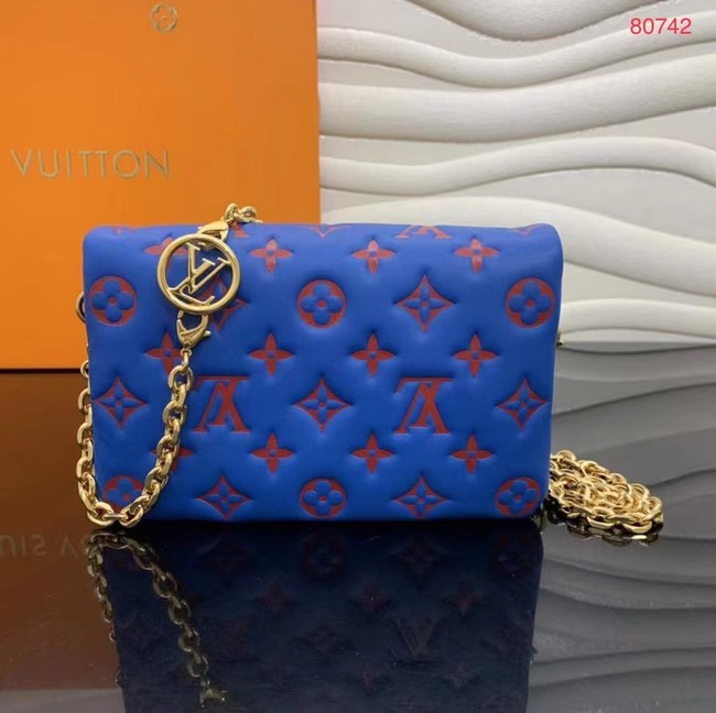 Louis Vuitton POCHETTE COUSSIN M80743 Blue & Red