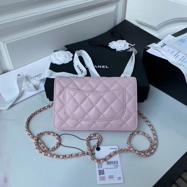 CHANEL mini wallet on chain AP2136 pink