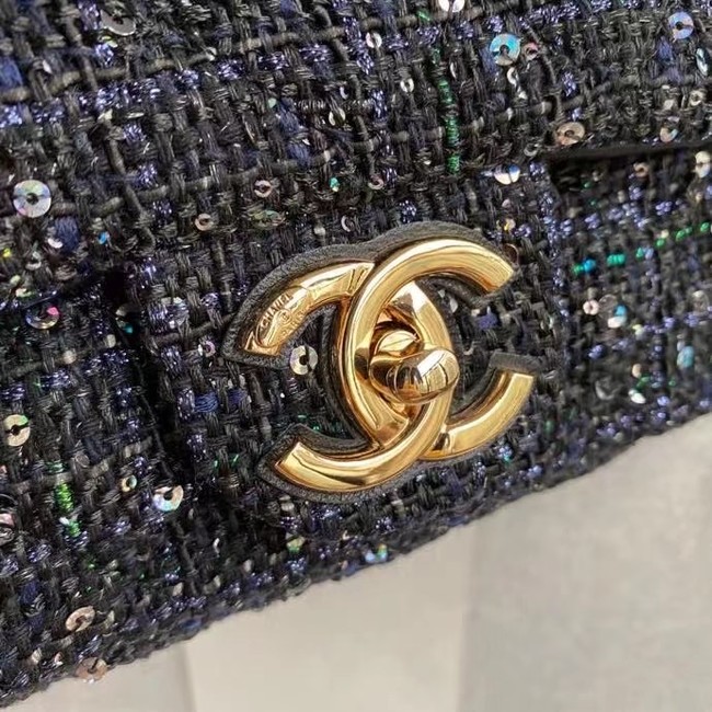 chanel flap bag Tweed 19SS black