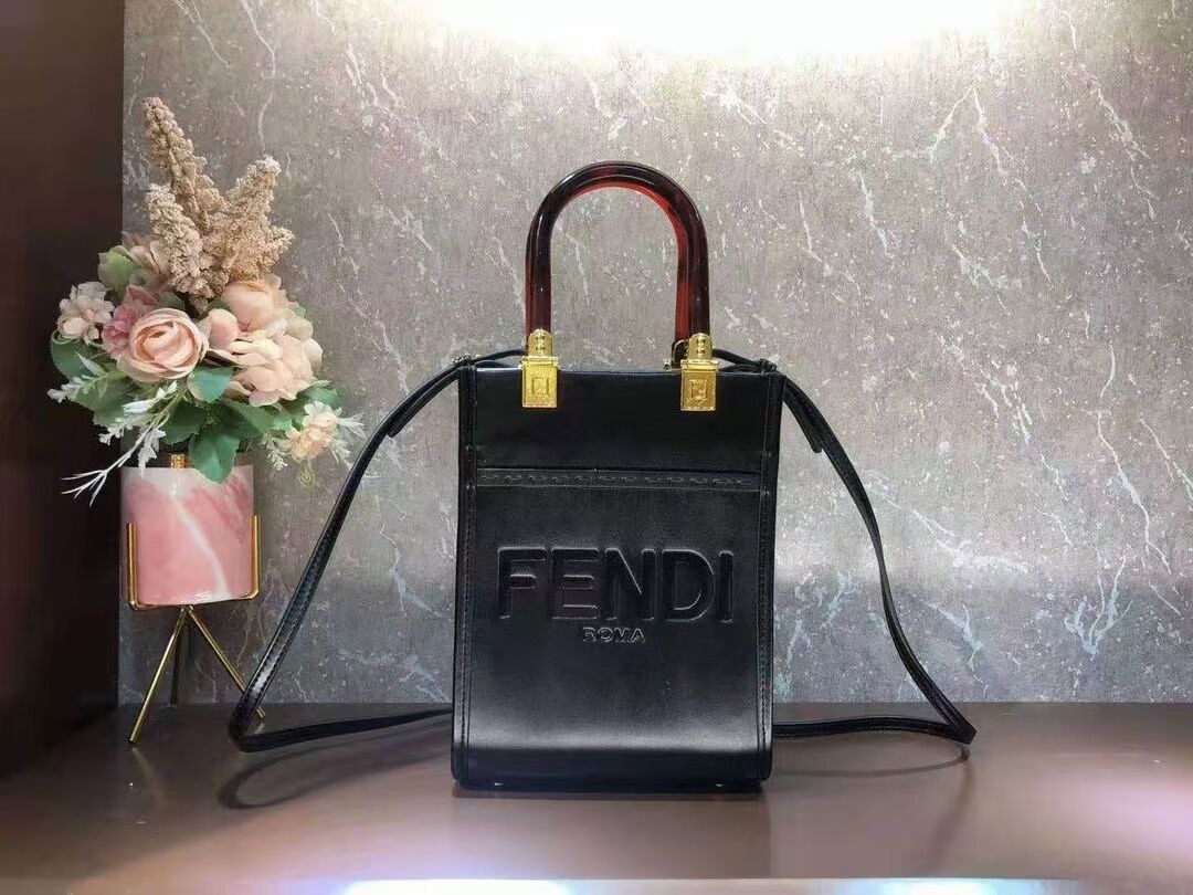 FENDI SUNSHINE SHOPPER leather mini-bag F1620 black