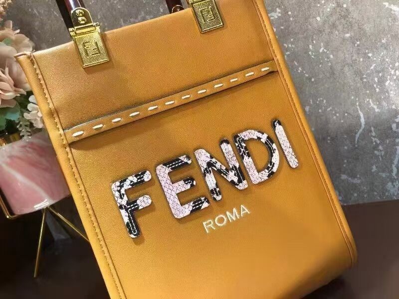 FENDI SUNSHINE SHOPPER leather mini-bag  F1620  orange