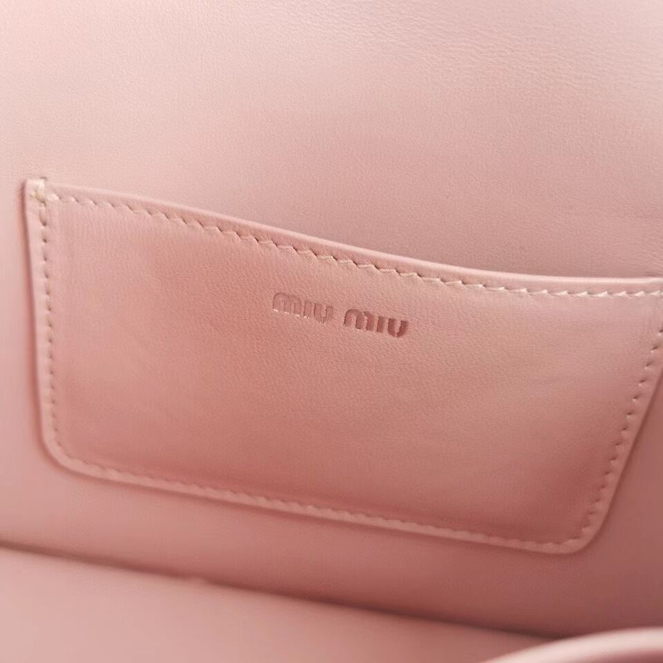 miu miu Matelasse Nappa Leather Shoulder Bag 5AC065 pink