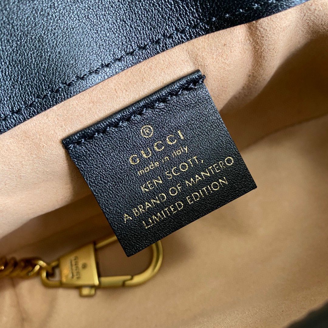 Gucci Dionysus Leather Super mini Bag 476433 Black Flower