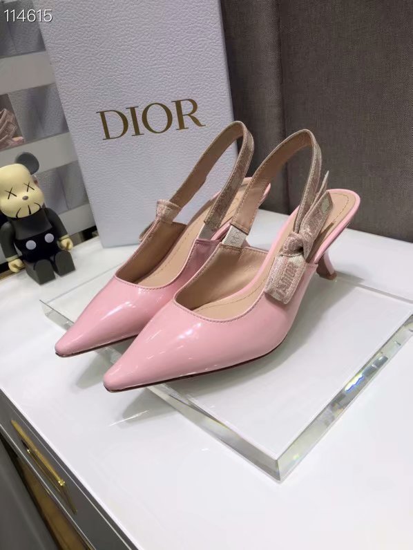 JADIOR SLINGBACK PUMP Patent Calfskin Dior770DJ-2 6.5 cm comma heel