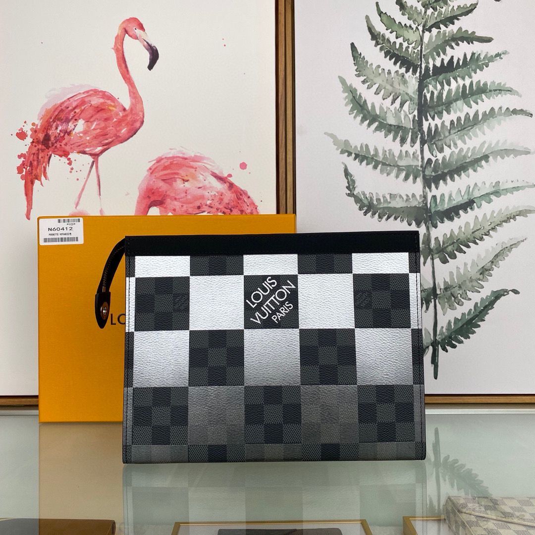 Louis Vuitton Damier Graphite Giant POCHETTE VOYAGE N60412 Black&White