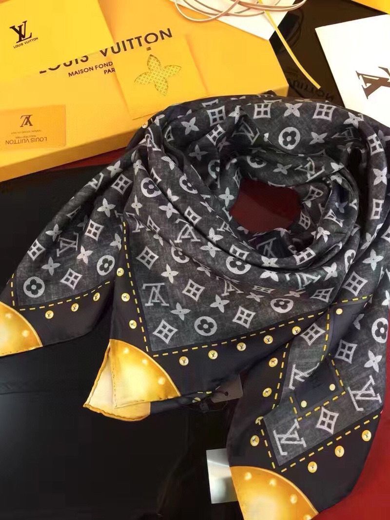 Louis Vuitton Silk Scarf M76788 Black