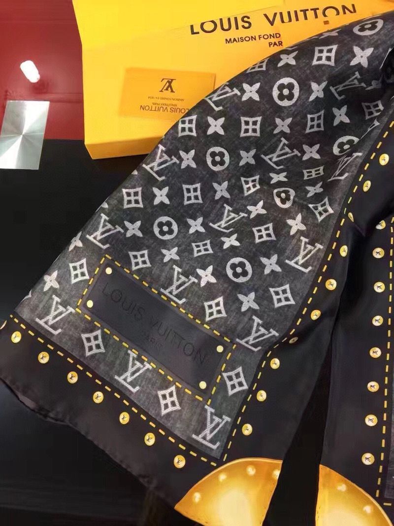 Louis Vuitton Silk Scarf M76788 Black