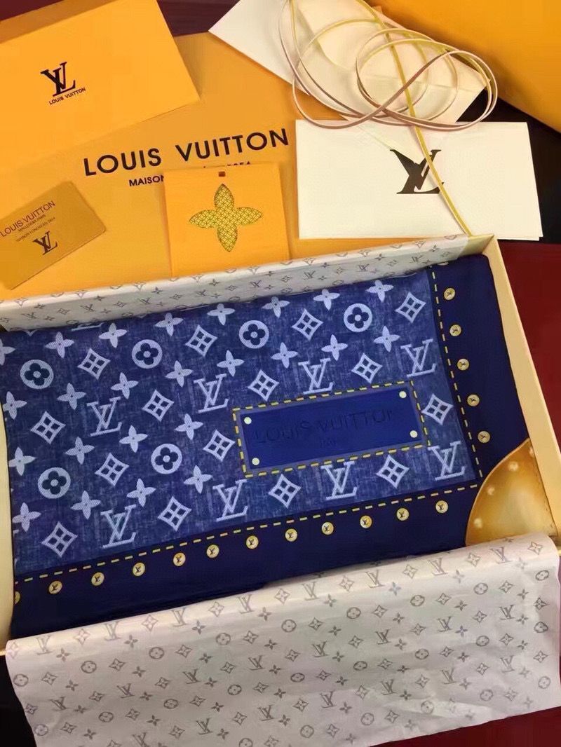 Louis Vuitton Silk Scarf M76788 Blue