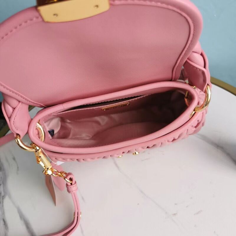 miu miu Matelasse Nappa Leather  Shoulder Bag 5BD188 pink