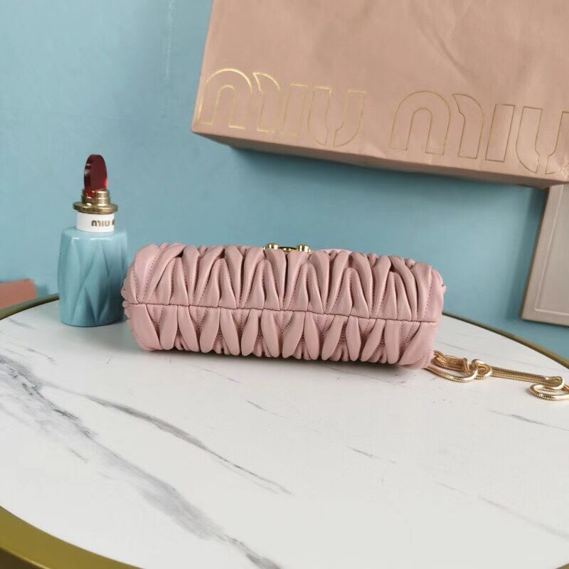 miu miu Matelasse Nappa Leather mini Shoulder Bag 5BD196 pink