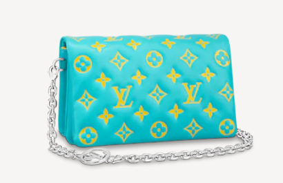 Louis Vuitton POCHETTE COUSSIN M80744 Mint Green & Yellow