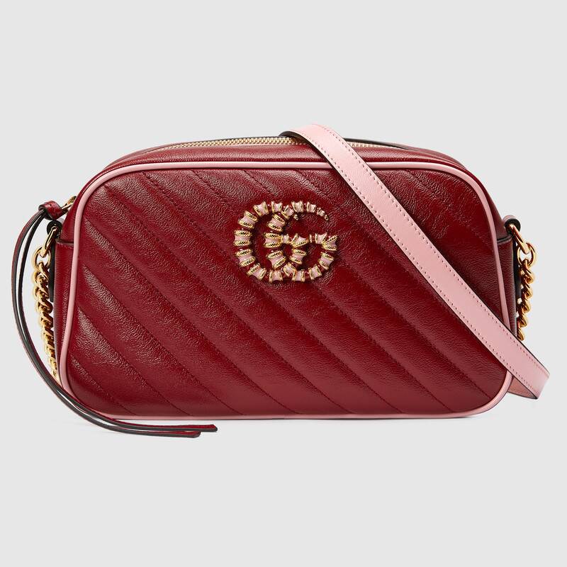 Gucci GG Marmont small shoulder bag 447632 Dark red