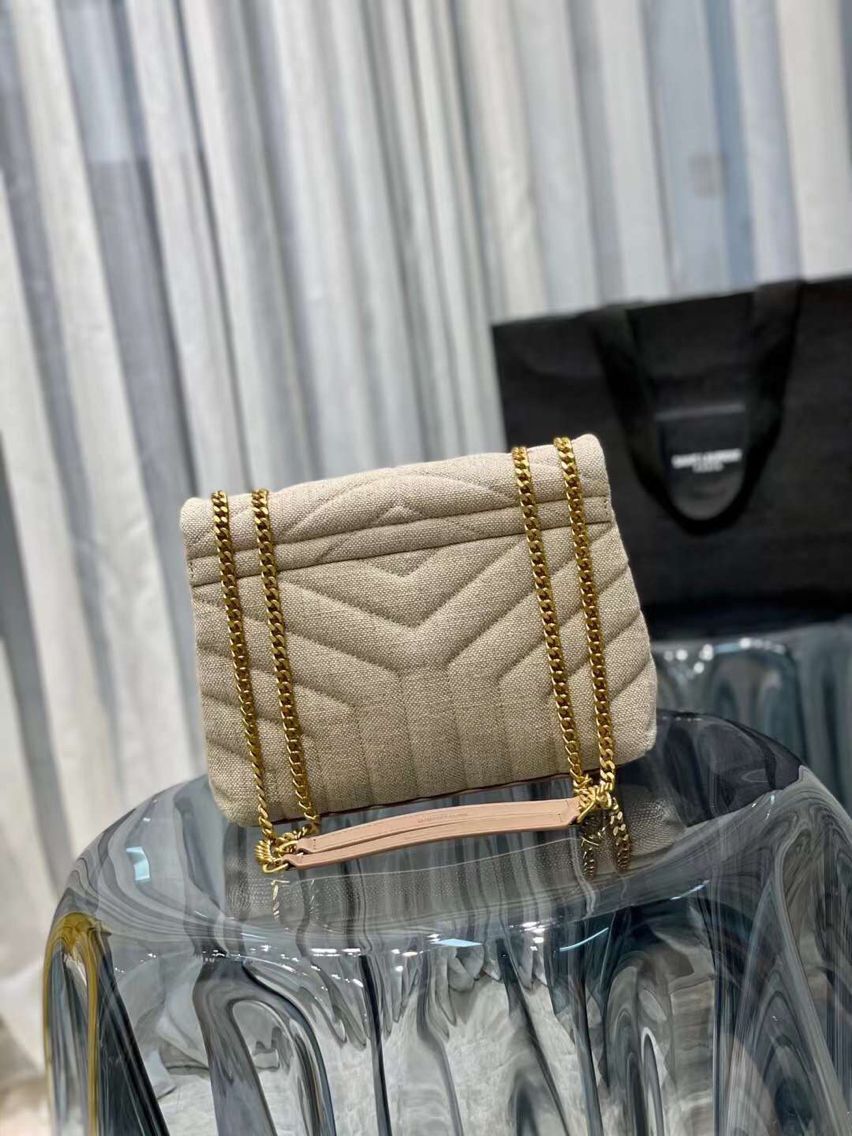 Yves Saint Laurent LOULOU SMALL IN QUILTED Y LINEN Y549469