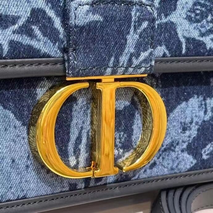 30 MONTAIGNE BAG Blue Dior Flowers Denim M9203UJD