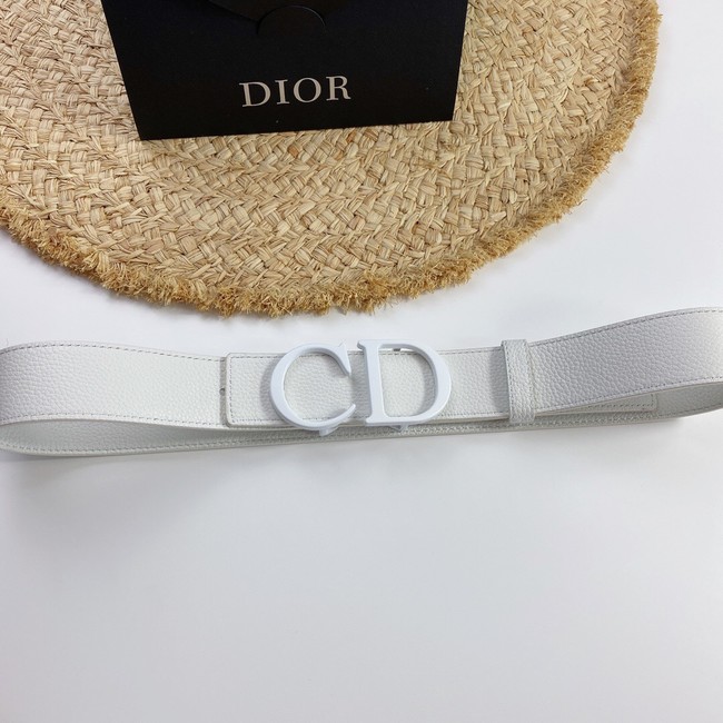 Dior Calf Leather Belt 35MM 2660 white