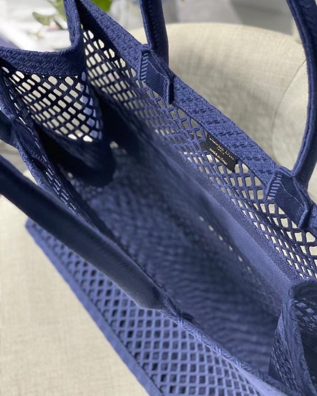 DIOR BOOK TOTE Blue Mesh Embroidery M1286ZW