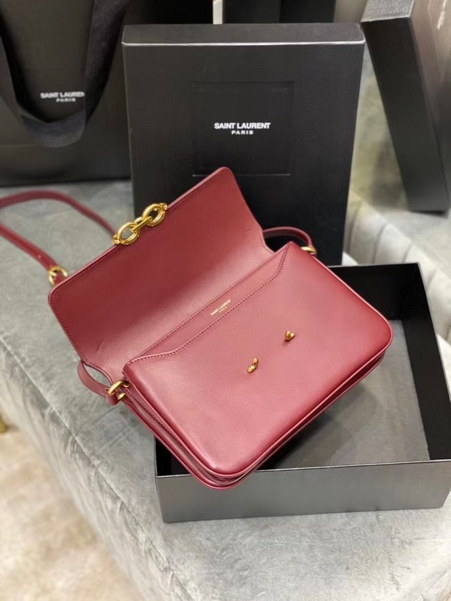 YSL LE MAILLON SATCHEL IN SMOOTH LEATHER 6497952 Burgundy